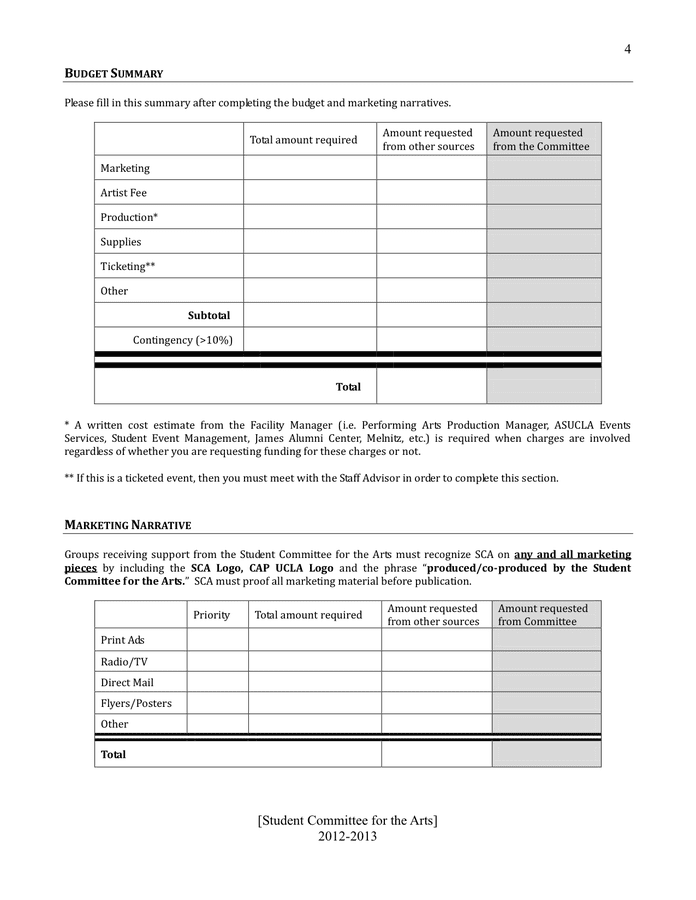 Event Proposal Form In Word And Pdf Formats Page 4 Of 7