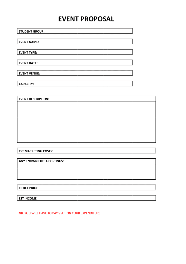 Event proposal in Word and Pdf formats