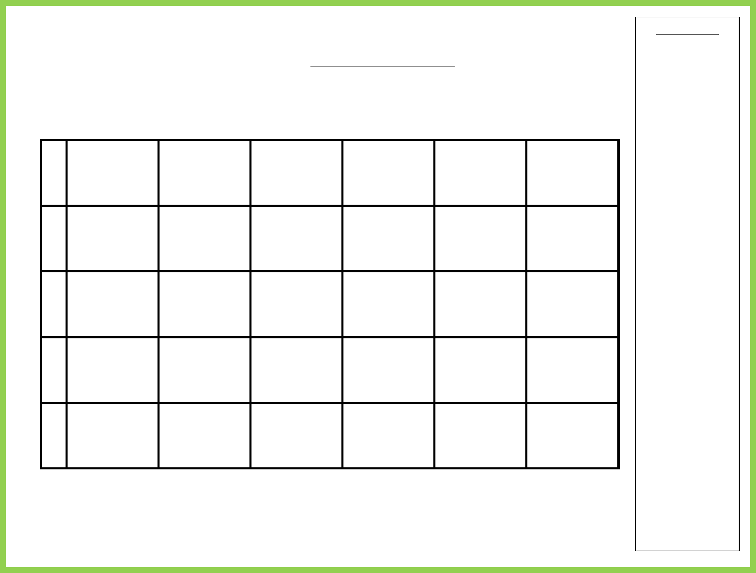 Weekly meal planner in Word and Pdf formats