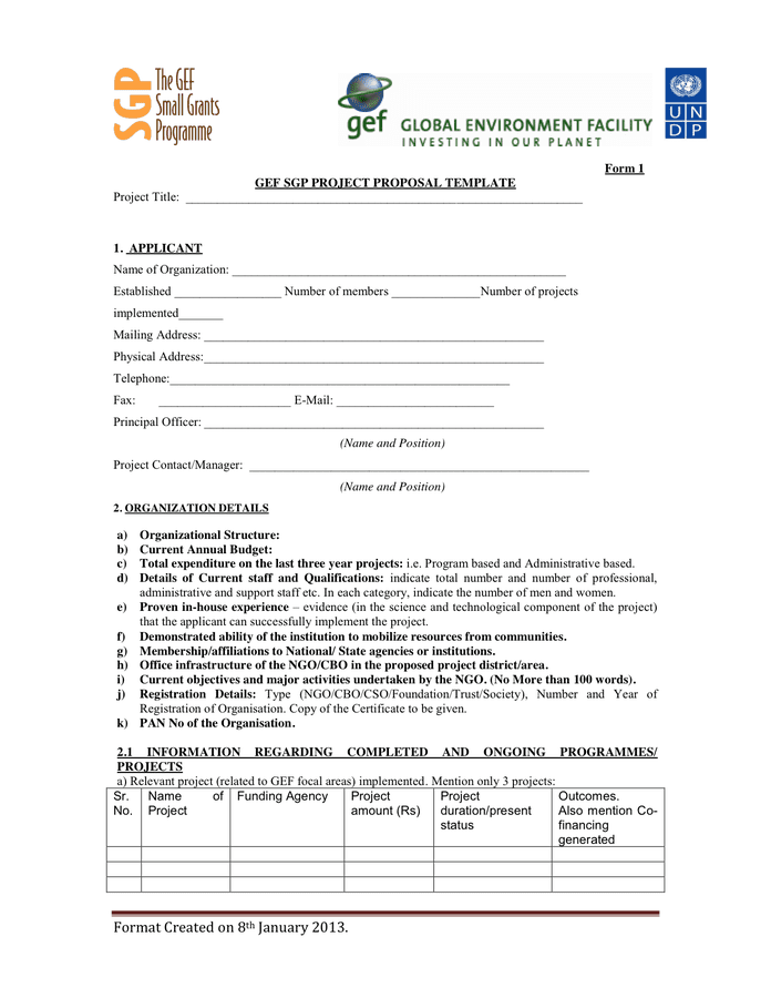 Project Proposal Guidelines In Word And Pdf Formats