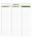 Grocery List Template - download free documents for PDF, Word and Excel