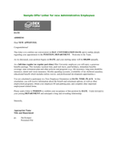 Sample offer letter for new administrative employees page 1 preview