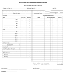 Petty cash replenishment request form page 1 preview