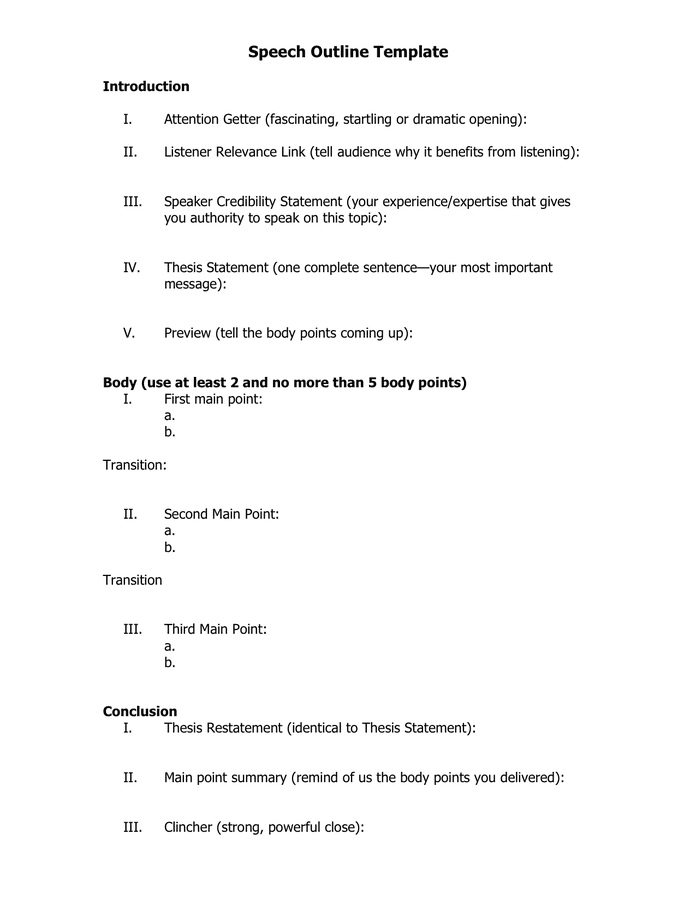 body of speech outline