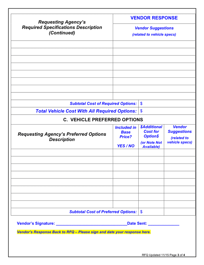 Rfq vehicle price quote in Word and Pdf formats page 3 of 4