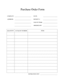 Purchase order form page 1 preview