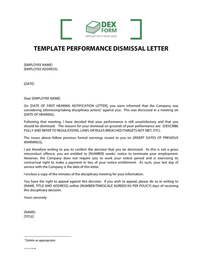 template-performance-dismissal-letter-in-word-and-pdf-formats