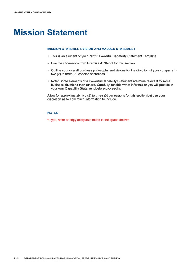 Capability statement template in Word and Pdf formats - page 10 of 19