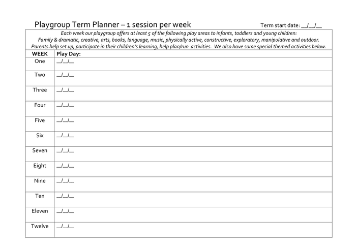 Playgroup term planner page 1