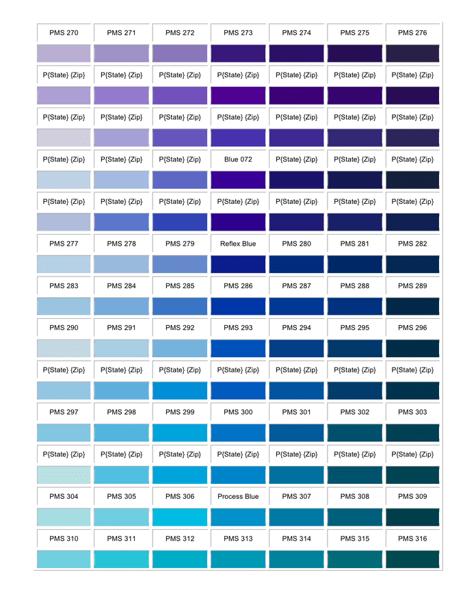 Pms color chart in Word and Pdf formats - page 4 of 11
