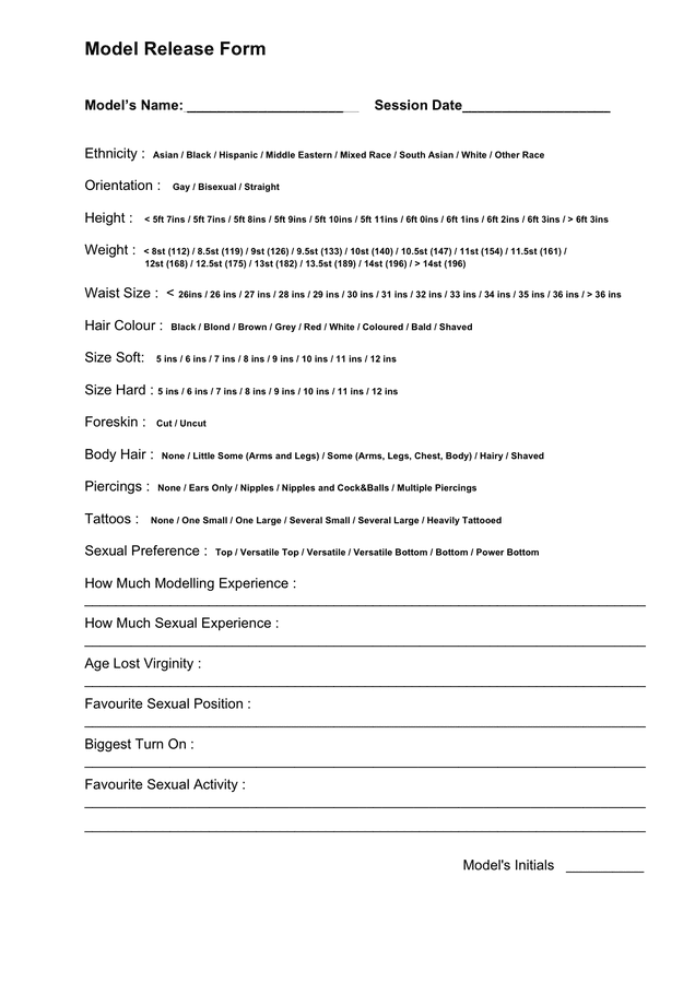 Model release form template in Word and Pdf formats - page 3 of 3