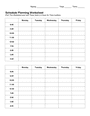 Schedule planning worksheet page 1