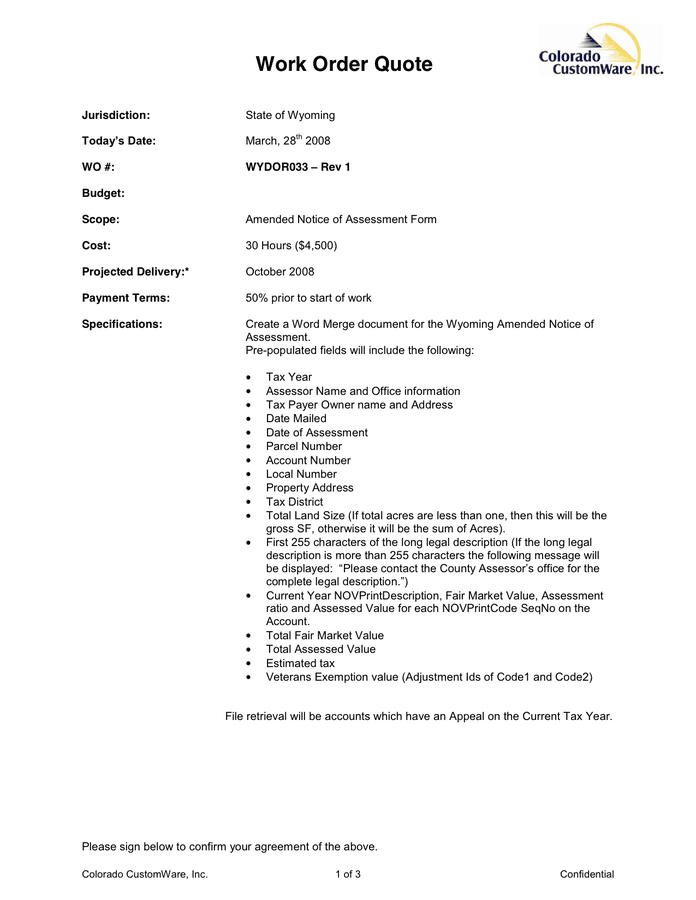 Work Order Template download free documents for PDF Word and Excel Work Order Template download free documents for PDF Word and Excel
