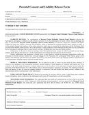 Parental consent and liability release form page 1 preview