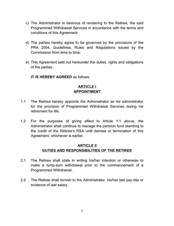 Programmed withdrawal  appointment consent template in Word and Pdf  