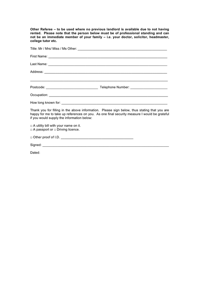 Tenants Application Form To Rent A Property In Word And Pdf Formats Page 2 Of 2 7471
