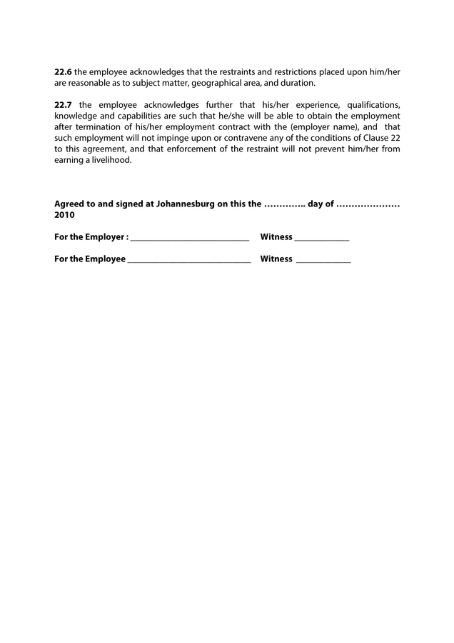 Employee contract template in Word and Pdf formats - page 12 of 12