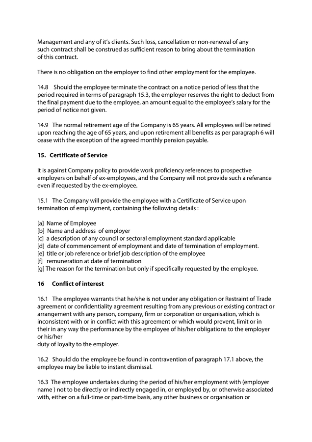 Employee contract template in Word and Pdf formats - page 9 of 12