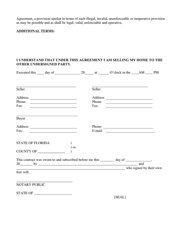 Real estate purchase agreement in Word and Pdf formats - page 5 of 6