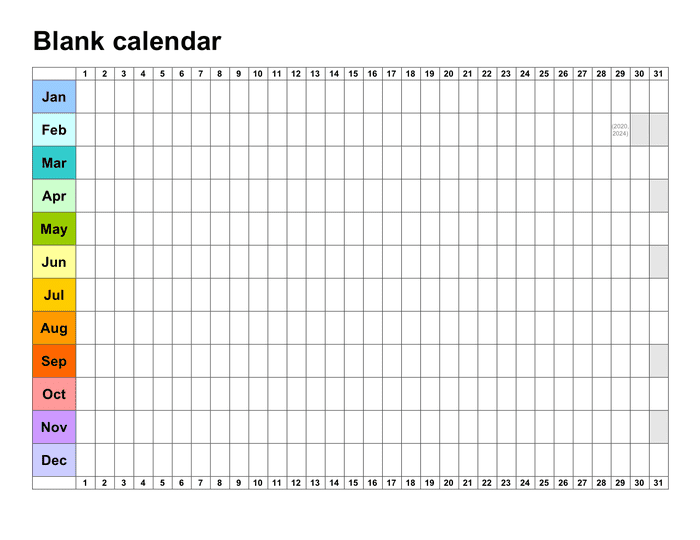 free microsoft word blank calendar template