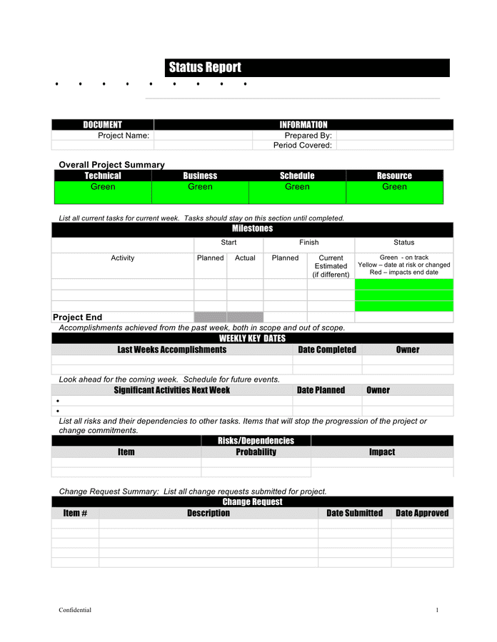 Weekly Accomplishment Report Template