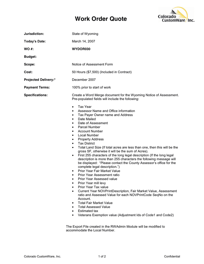 Work Order Template download free documents for PDF Word and Excel Work Order Template download free documents for PDF Word and Excel