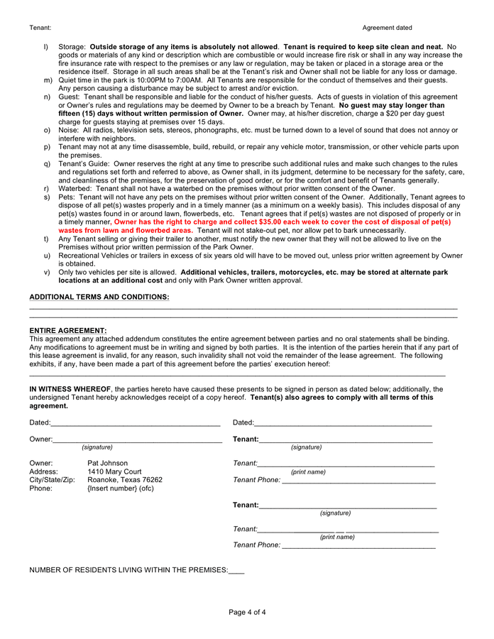 Residential lease agreement and deposit receipt in Word and Pdf formats ...