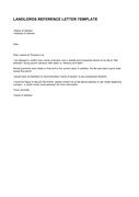 Landlords reference letter template page 1 preview