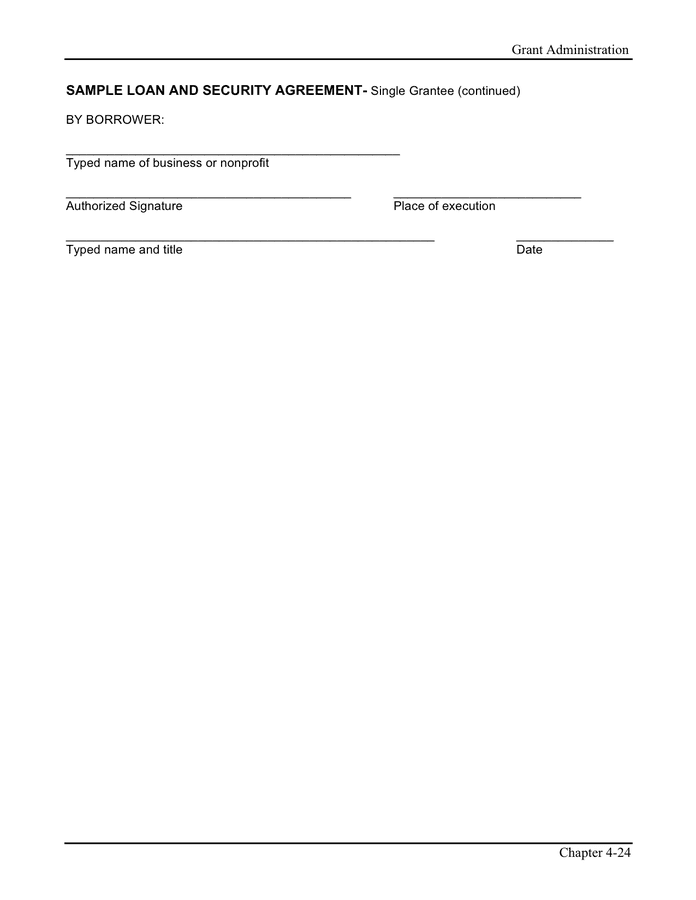 Sample loan and security agreement in Word and Pdf formats - page 10 of 10