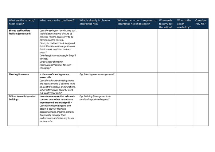 Covid-19 Risk Assessment Template For Workplaces In Word And Pdf 