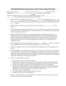 Residential Rental Agreement and Security Deposit Receipt page 1 preview