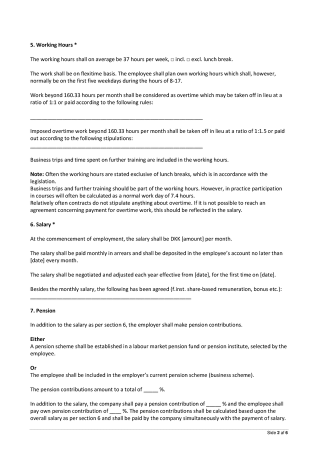 Employment Contract Template In Word And Pdf Formats Page 2 Of 6