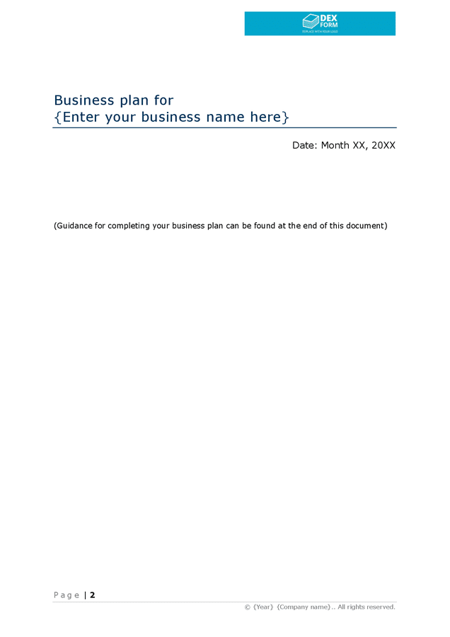 Business plan template in Word and Pdf formats - page 2 of 30