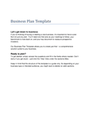 Business plan template page 1 preview