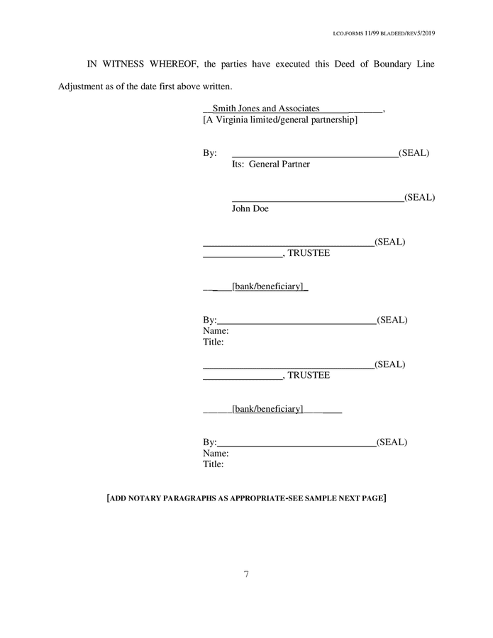 Recordation cover sheet template in Word and Pdf formats - page 7 of 8