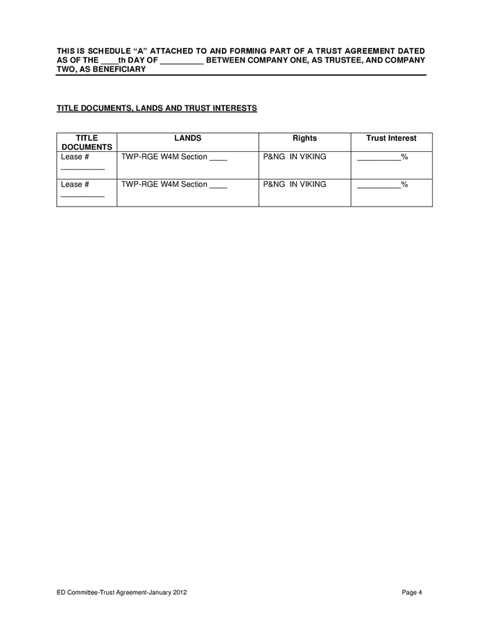 No Rental Form.pdf No rental clause trust agreement template (Canada) in Word and Pdf ...