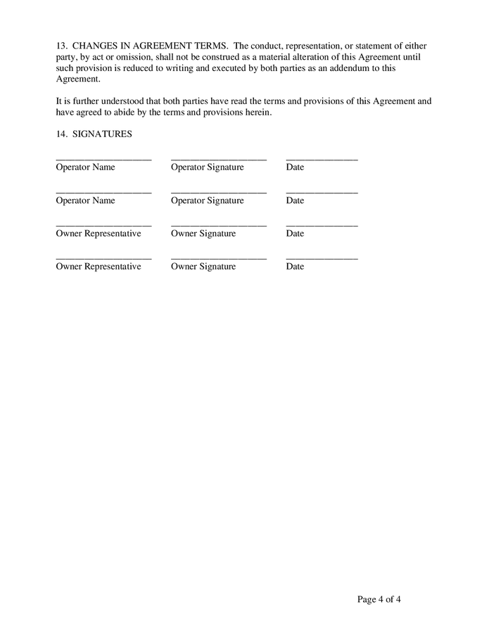 Standing forage purchase agreement template in Word and Pdf formats ...