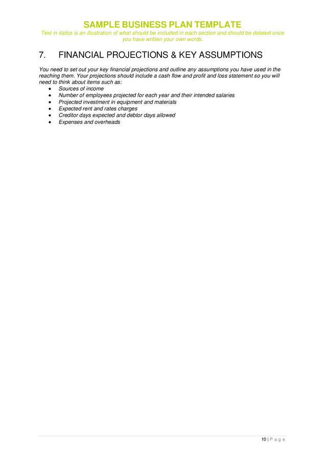 Sample Business Plan Template In Word And Pdf Formats Page 10 Of 13 sample-business-plan-template-in-word-and-pdf-formats-page-10-of-13