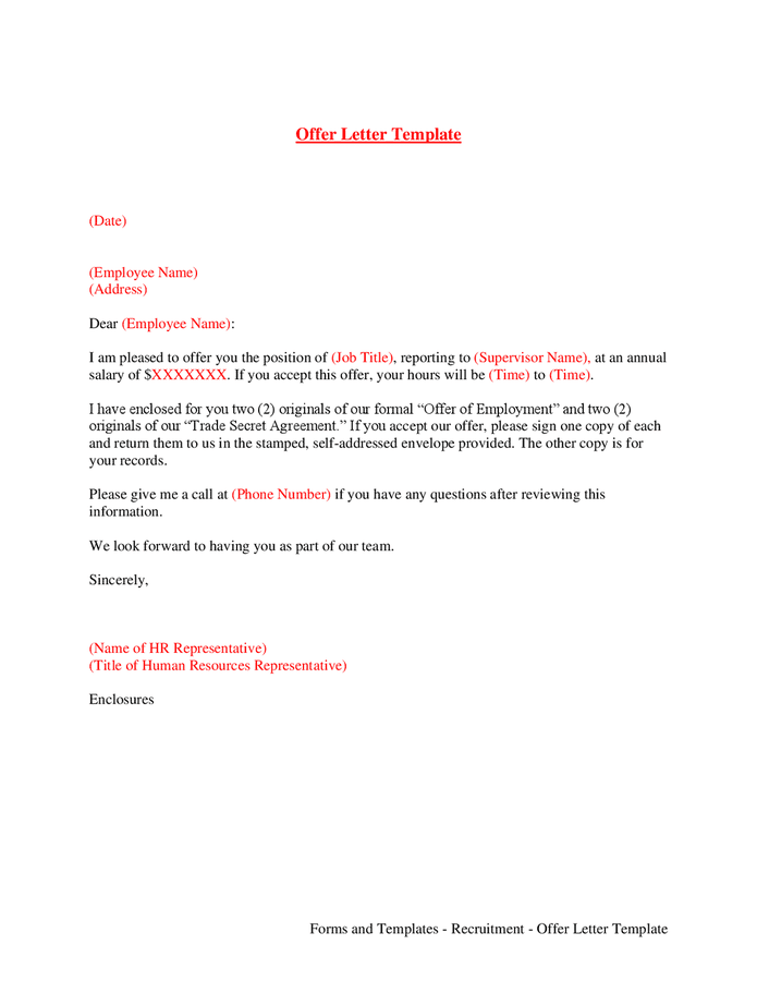 Offer Letter Template In Word And Pdf Formats - Page 2 Of 4