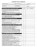 low risk facility checklist