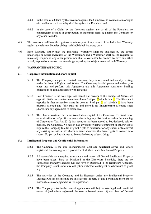 Subscription and shareholders' agreement (Great Britain) in Word and