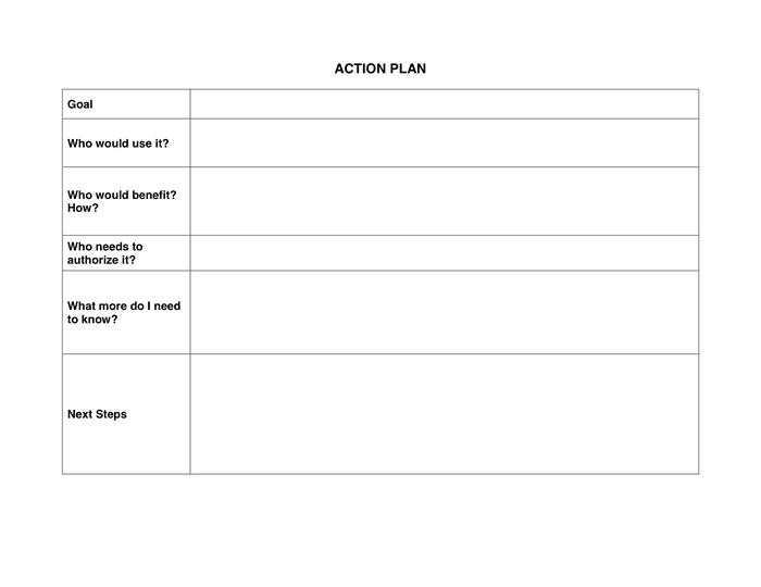 Action Plan Template - download free documents for PDF, Word and Excel