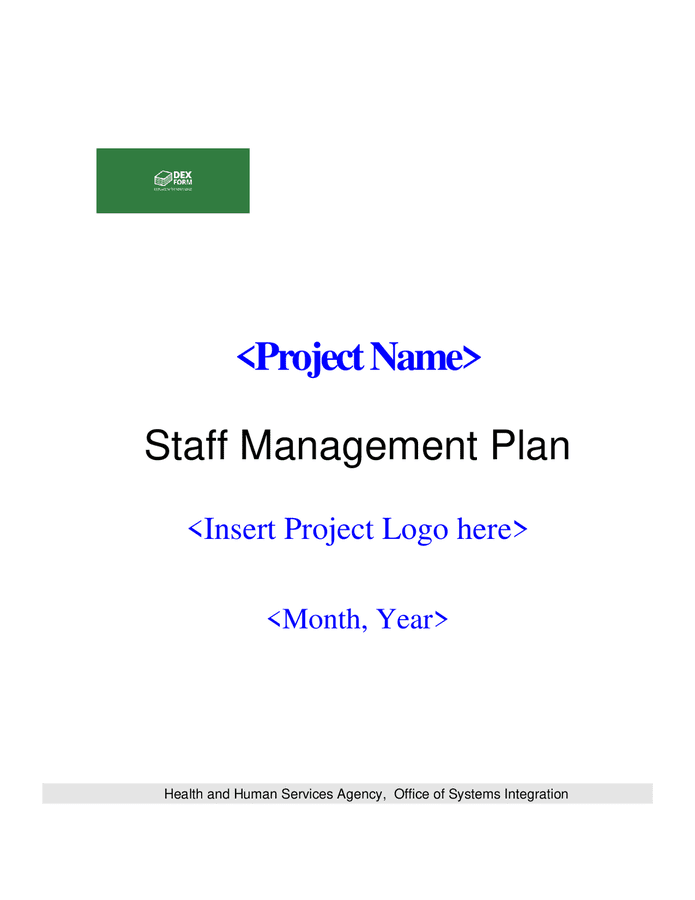 Staff management plan in Word and Pdf formats