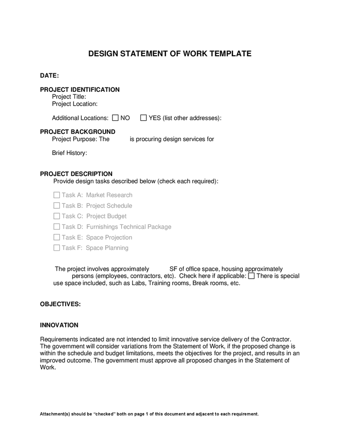 Statement of Work Template download free documents for PDF, Word and