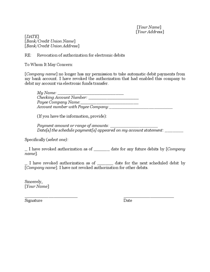 wage assignment revocation letter