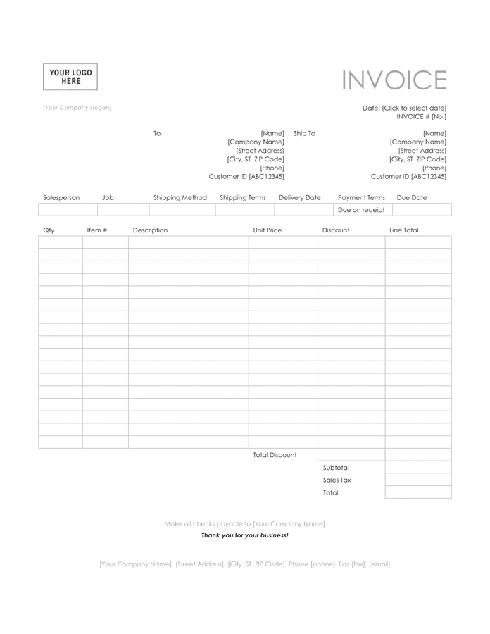 sales invoice example