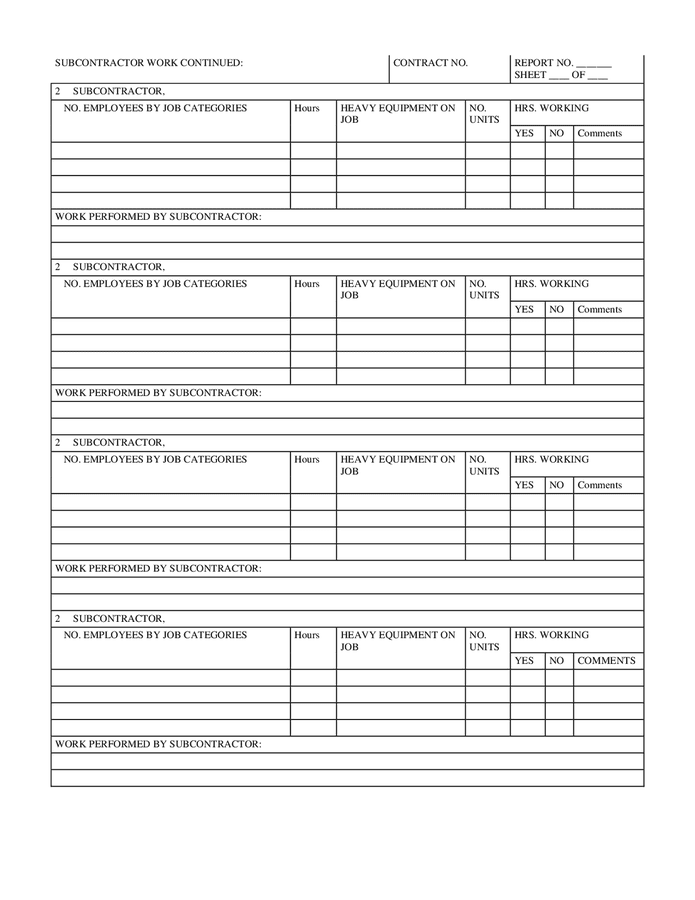 Contractor s Quality Control Daily Report In Word And Pdf Formats Page 2 Of 2