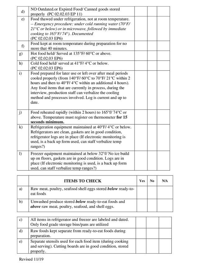 Food Safety Forms And Templates prntbl concejomunicipaldechinu gov co