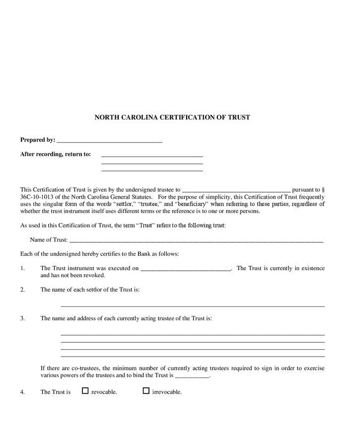 Free Certificate Of Trust Form PDF Word – EForms, 52% OFF