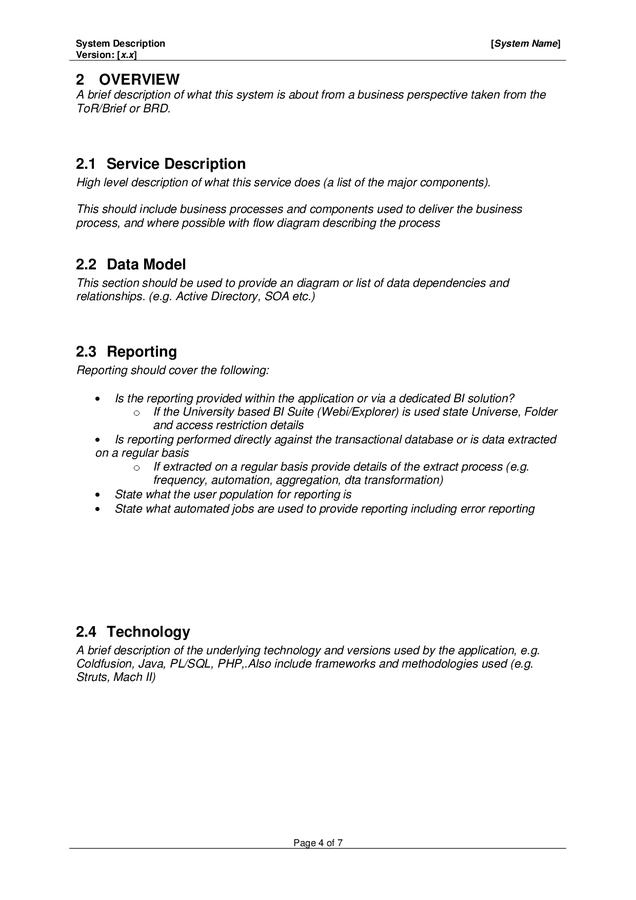 System description template in Word and Pdf formats page 4 of 7